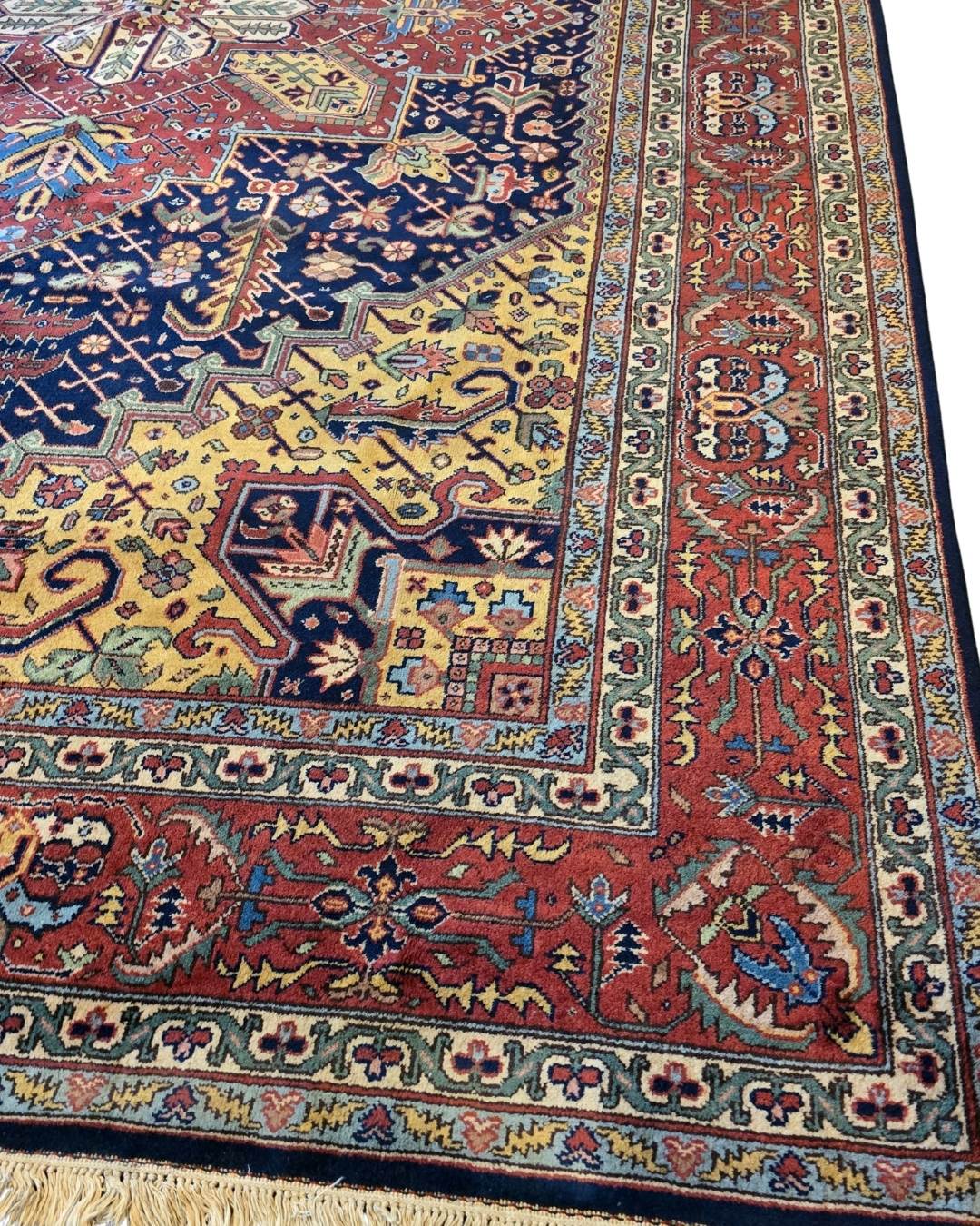 Groot Perzisch Tapijt Heriz 350x250 wollen vloerkleed handgeknoopt