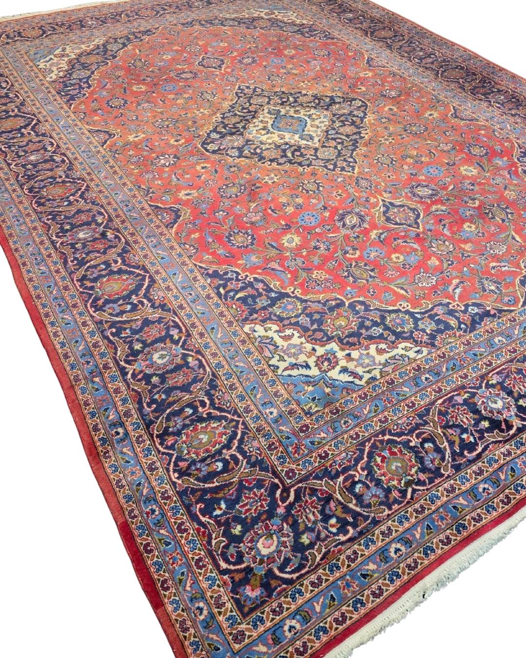 Groot Perzisch tapijt Kashan 360x250 wollen vloerkleed Iran