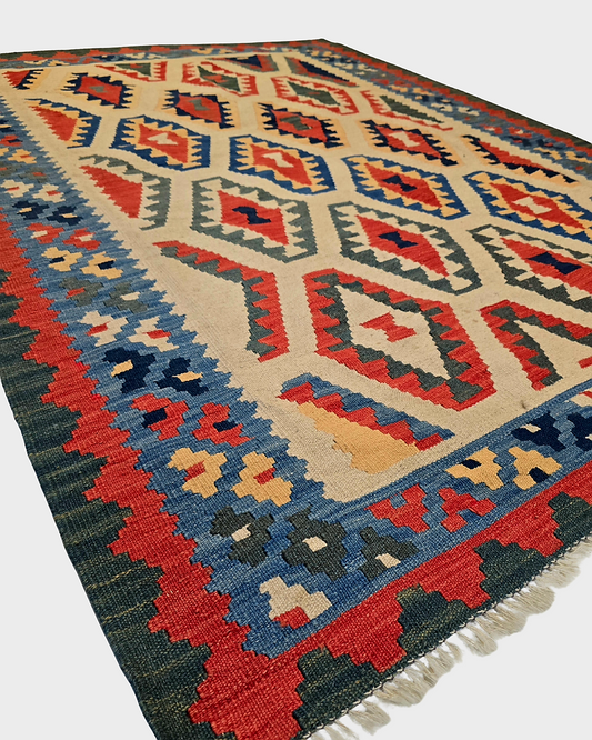 Kelim Fars Ghashgai 240x180 wollen vloerkleed flatweave handgeweven