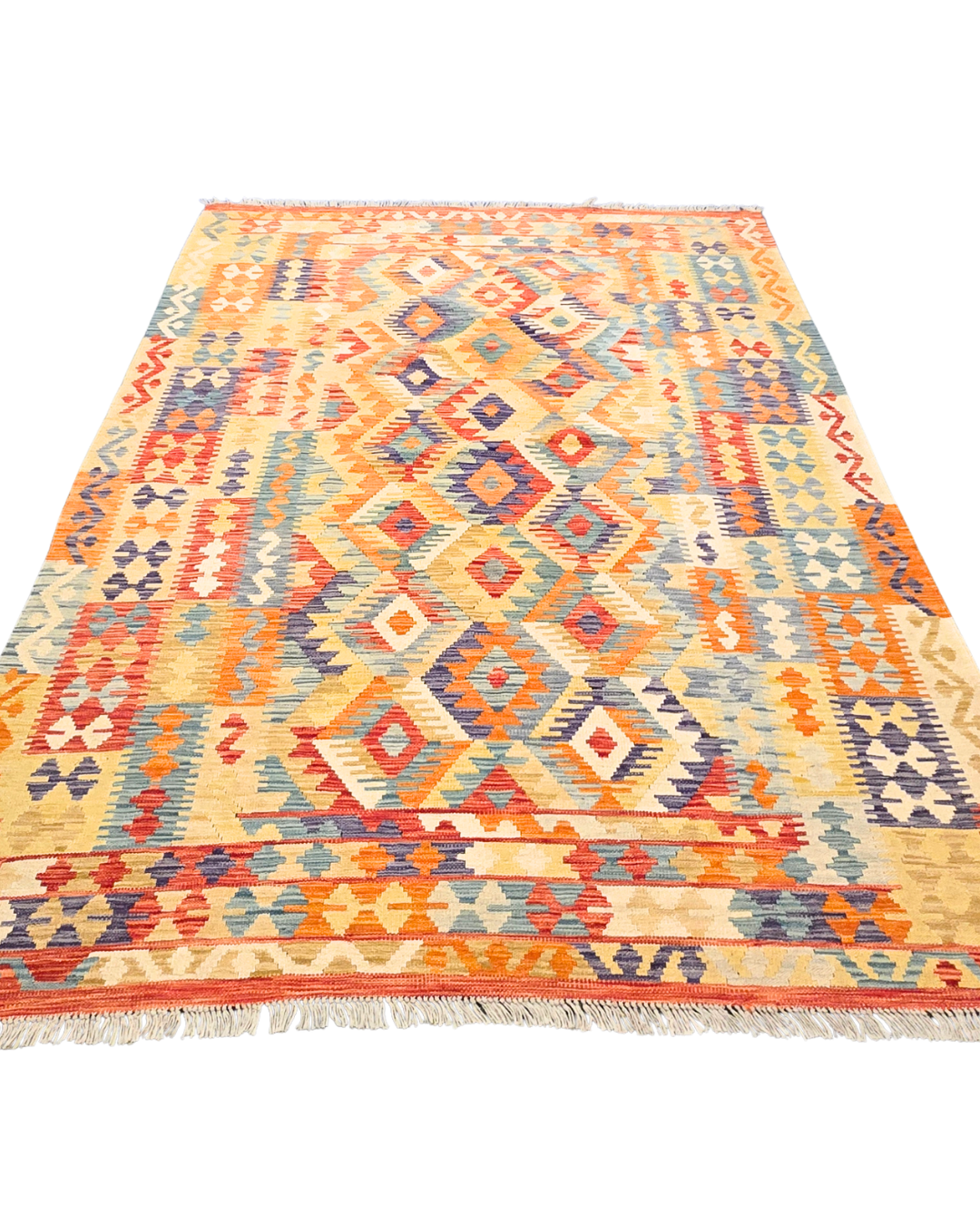 Tribal Kelim Afganistan 250x180 wollen vloerkleed handgeweven