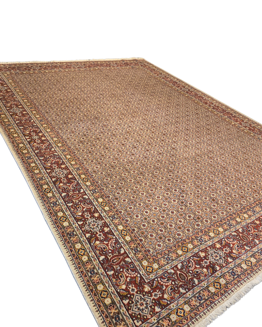 Groot Perzisch tapijt Moud 340x250 wol zijde vloerkleed Handgeknoopt Iran