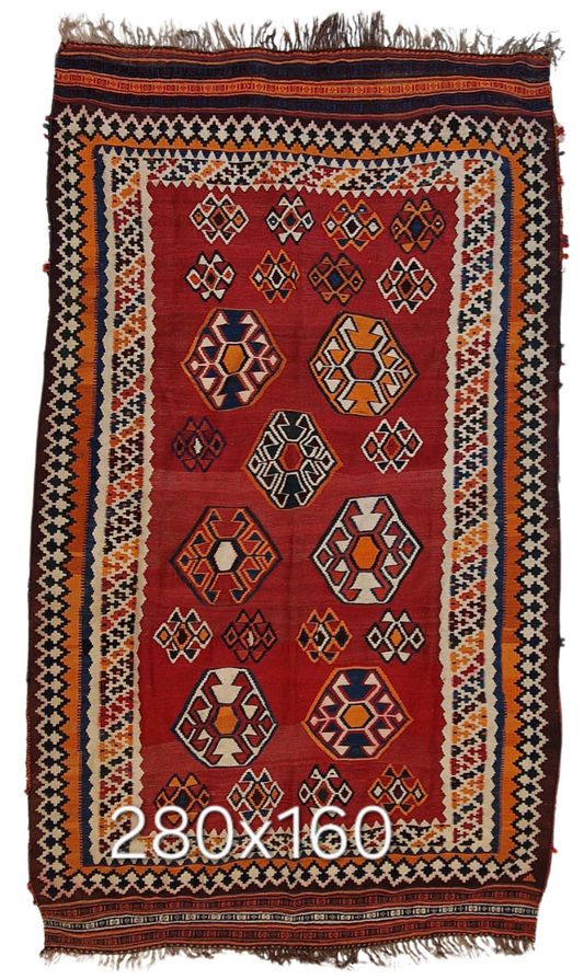 Triball Kelim gashkai 280x160 wollen vloerkleed handgeweven