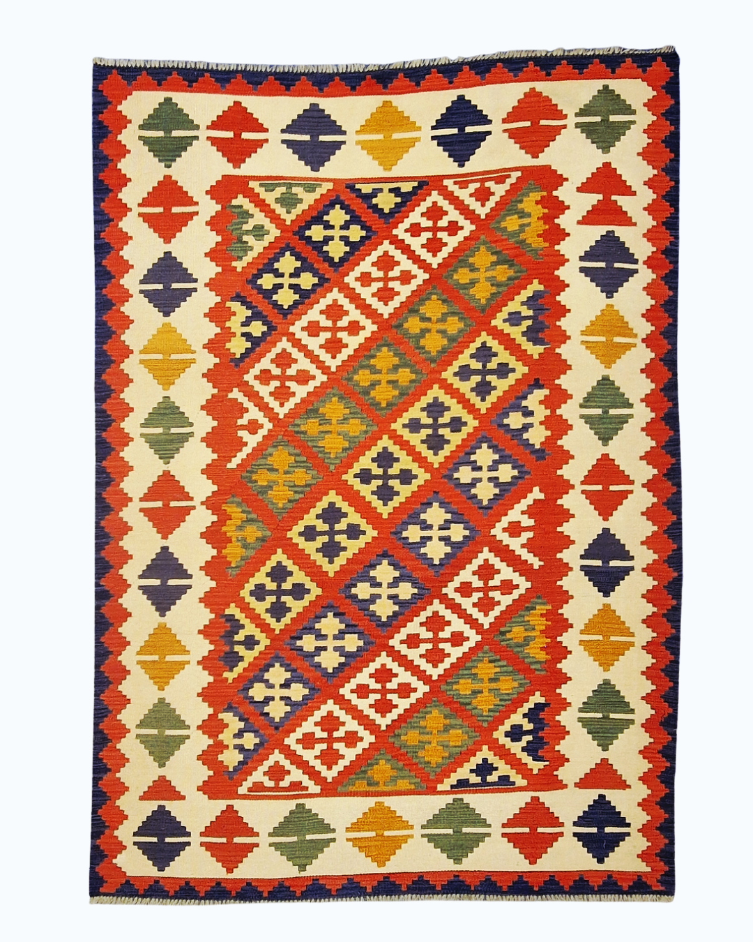 Tribal Kelim Afganistan 250x180 wollen vloerkleed handgeweven