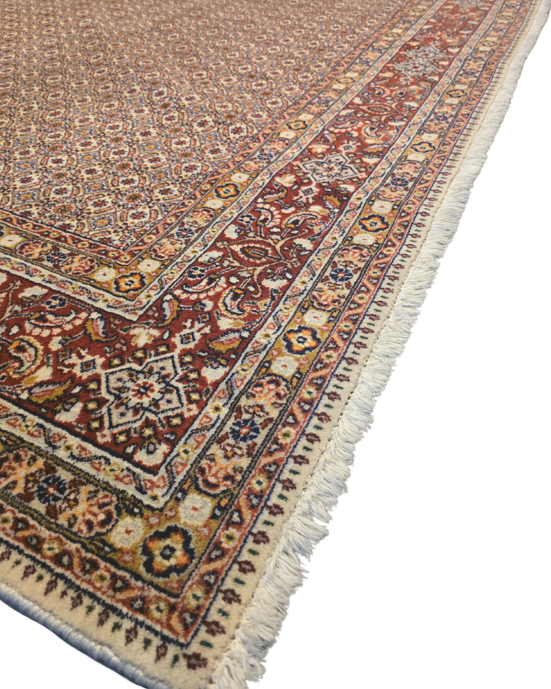 Groot Perzisch tapijt Moud 340x250 wol zijde vloerkleed Handgeknoopt Iran