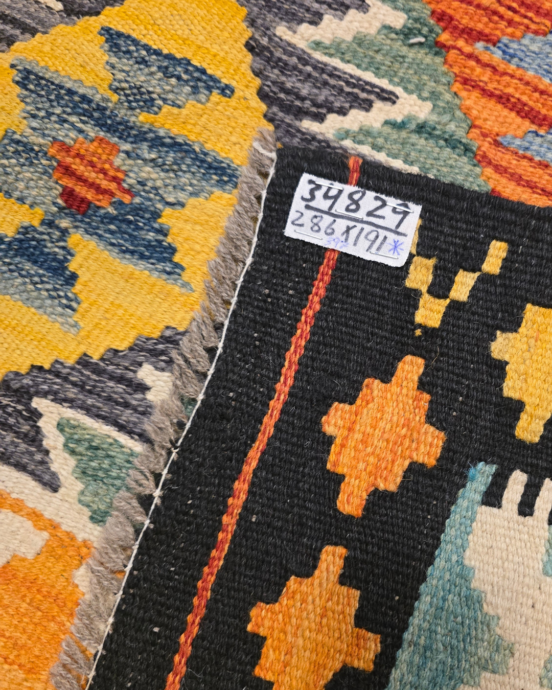 Kelim tapijt Afghan perzisch 286x191 wollen vloerkleed