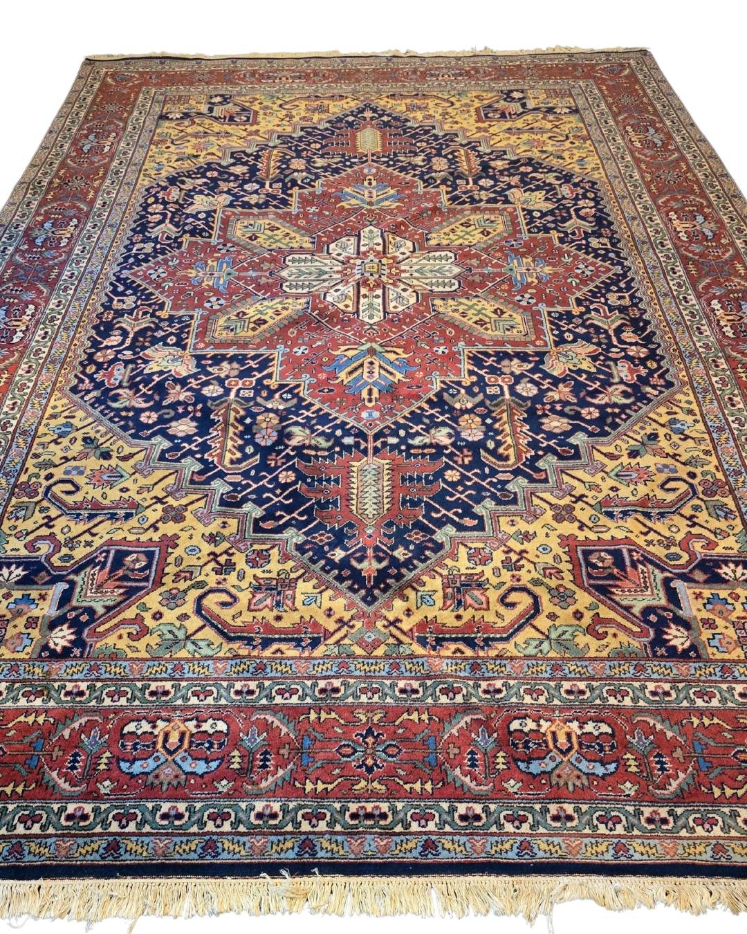 Groot Perzisch Tapijt Heriz 350x250 wollen vloerkleed handgeknoopt
