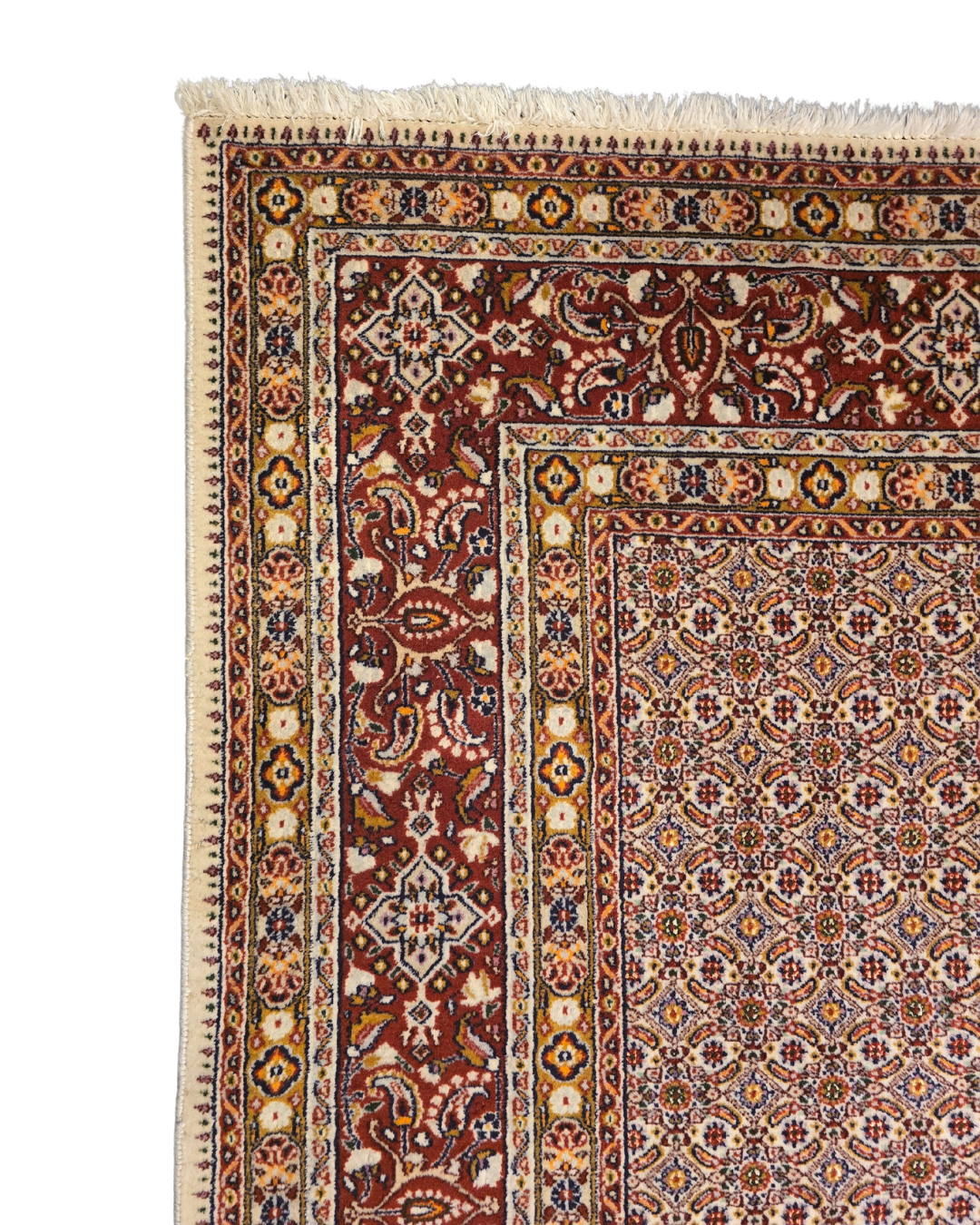 Groot Perzisch tapijt Moud 340x250 wol zijde vloerkleed Handgeknoopt Iran