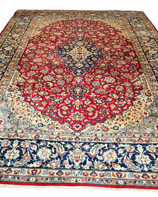 Groot Perzisch tapijt Kashan 400x300 wollen vloerkleed handgeknoopt Iran