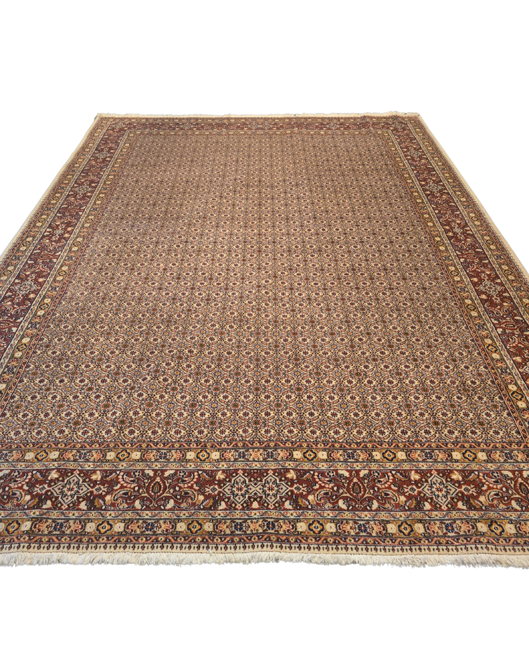 Groot Perzisch tapijt Moud 340x250 wol zijde vloerkleed Handgeknoopt Iran
