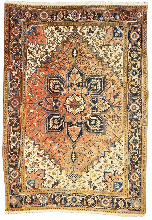Groot Perzisch tapijt Heriz 320x220 wollen vloerkleed Iran handgeknoopt