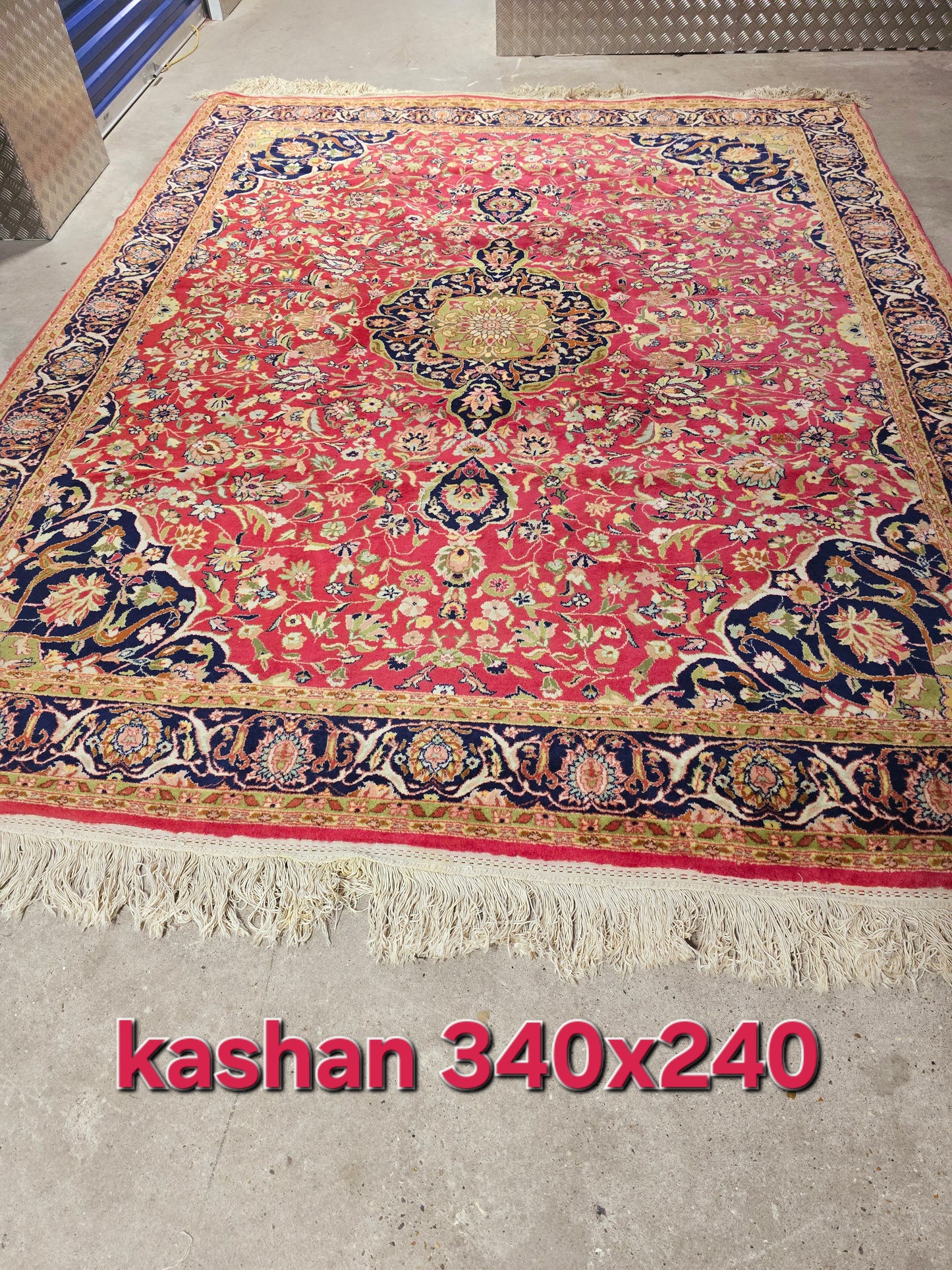Groot perzisch tapijt Kashan 340x240 vloerkleed handgeknoopt iran
