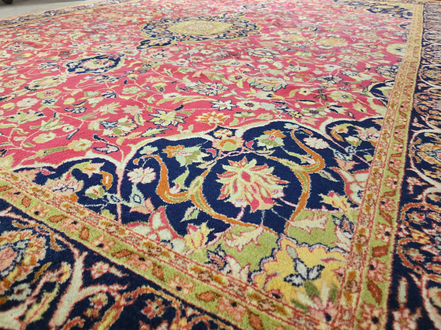 Groot perzisch tapijt Kashan 340x240 vloerkleed handgeknoopt iran