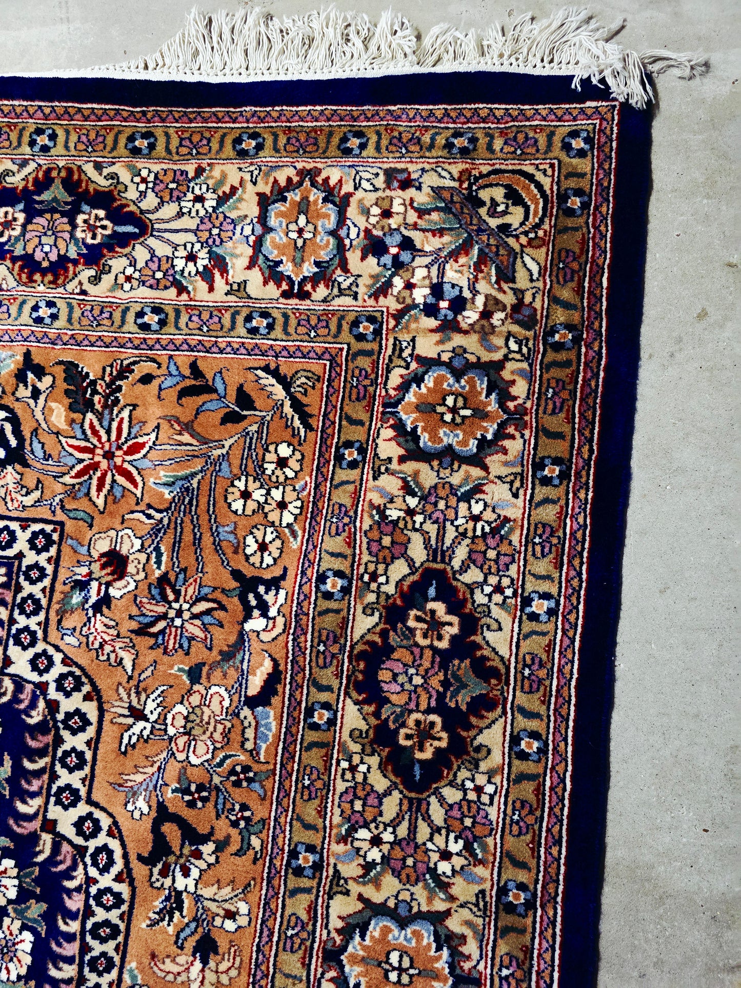 Groot Perzisch tapijt Isphahan 350x250 zijde wol vloerkleed