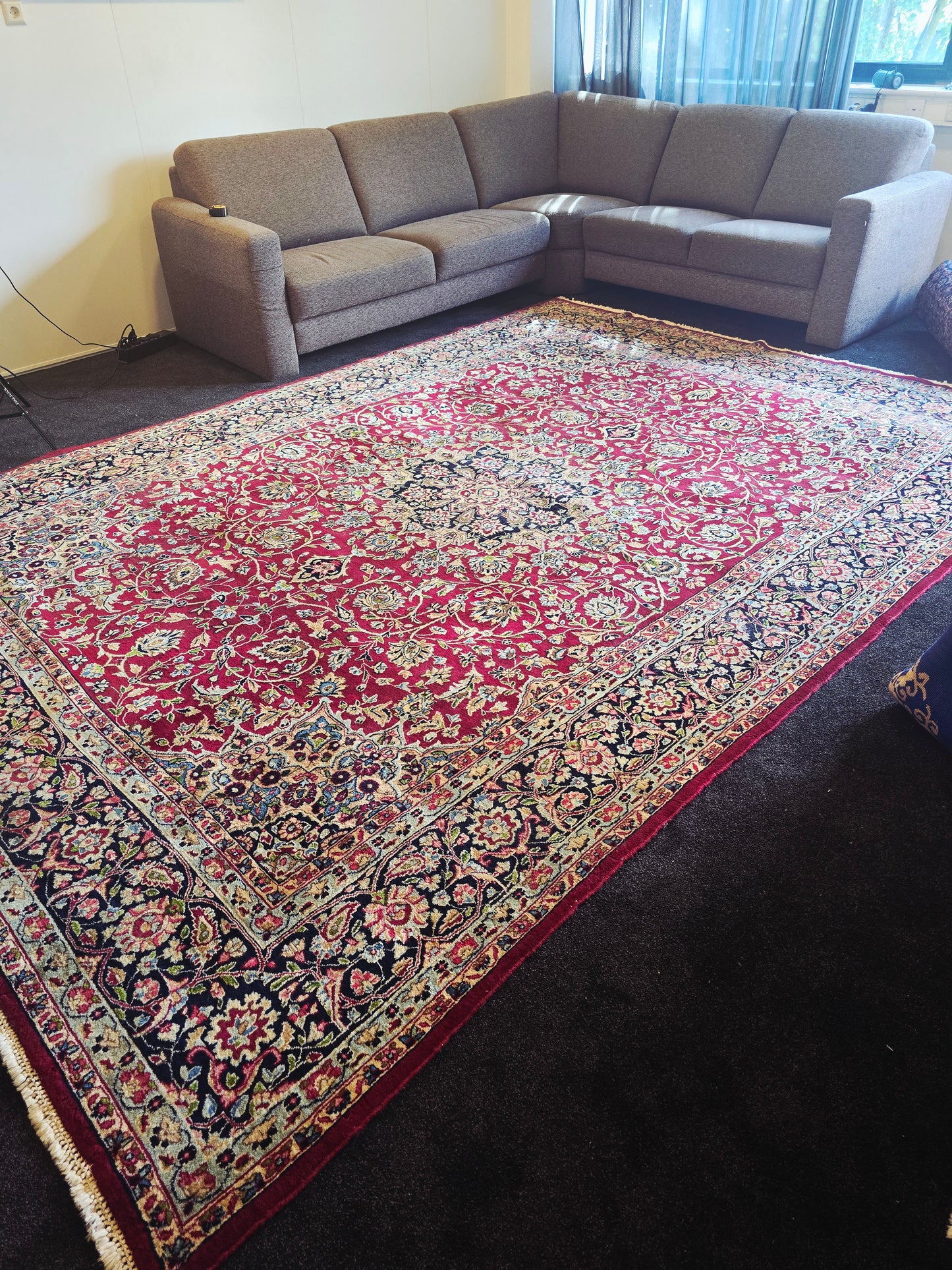Groot perzisch tapijt Kirman 380x265 vloerkleed handgeknoopt iran