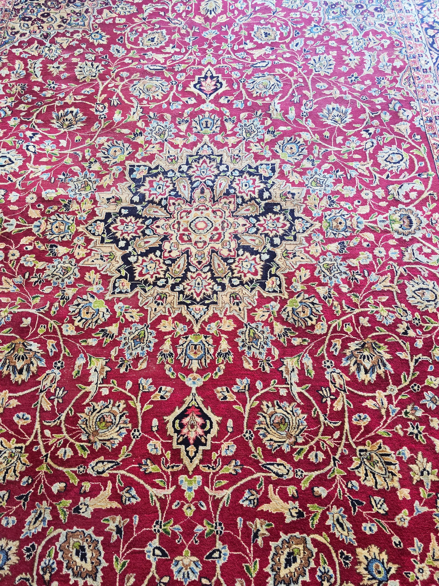 Groot perzisch tapijt Kirman 380x265 vloerkleed handgeknoopt iran