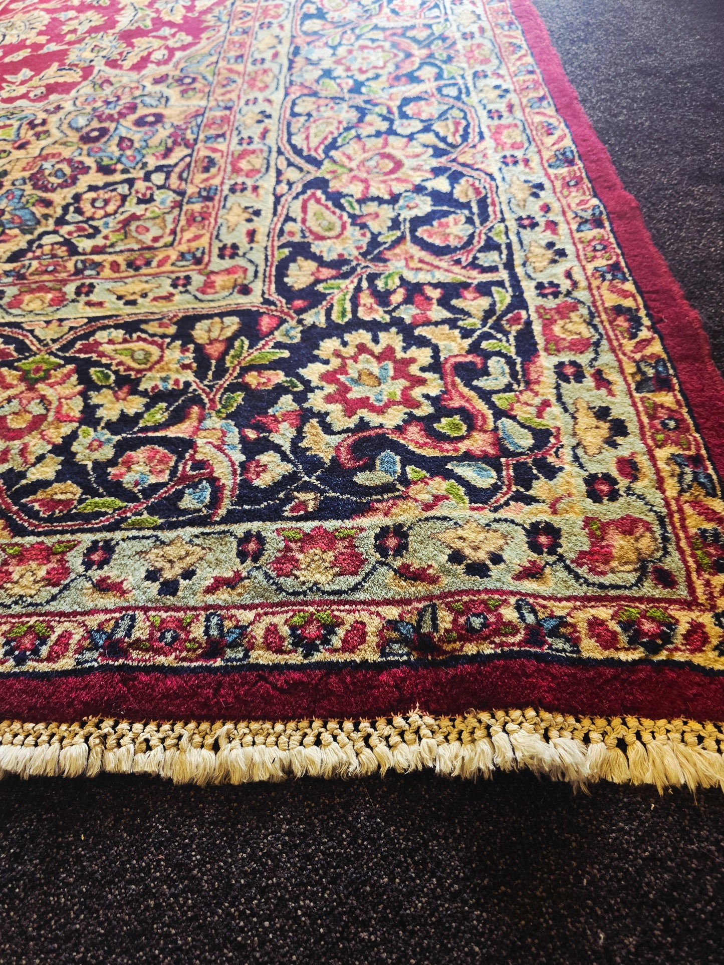 Groot perzisch tapijt Kirman 380x265 vloerkleed handgeknoopt iran