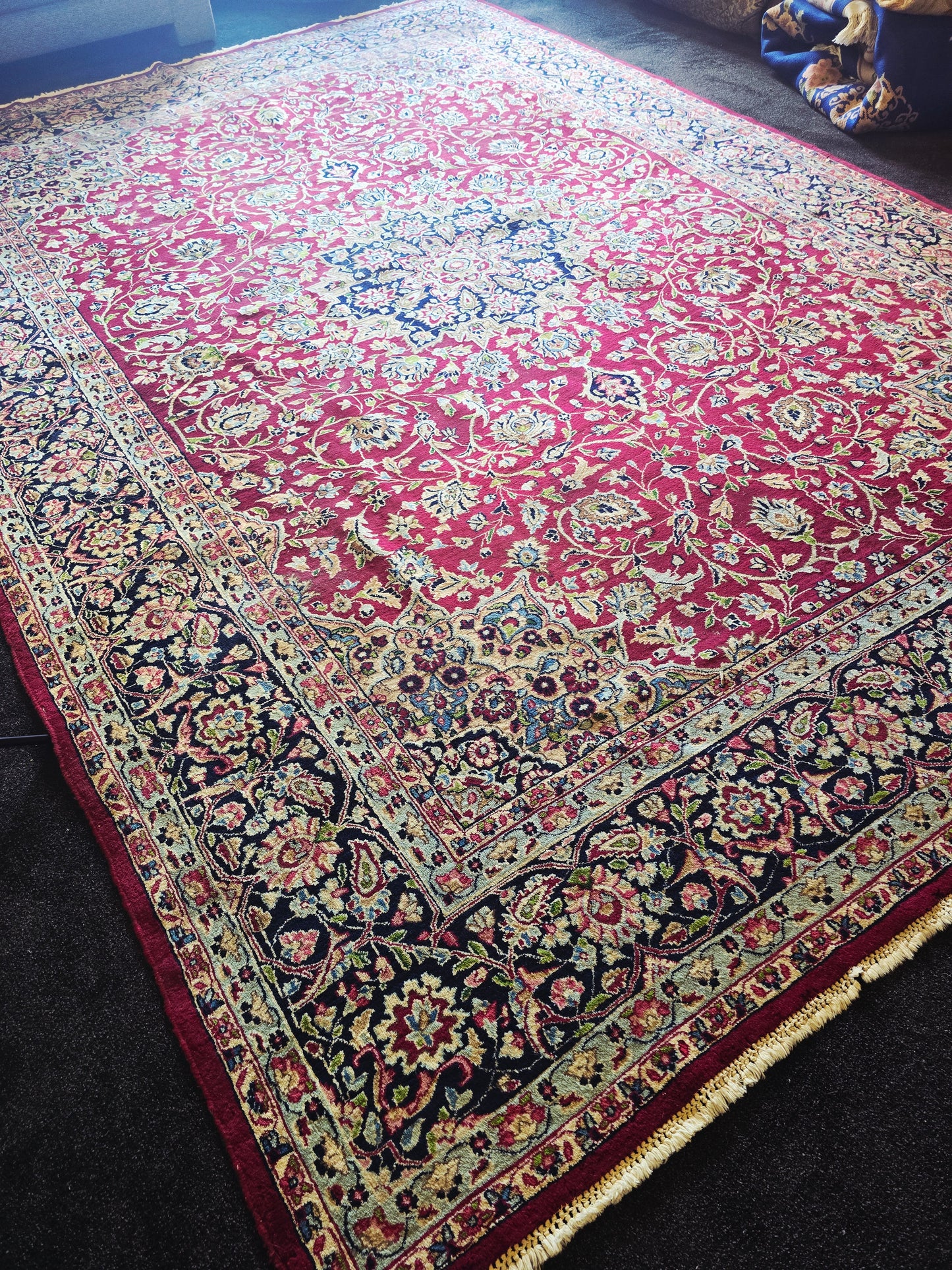 Groot perzisch tapijt Kirman 380x265 vloerkleed handgeknoopt iran