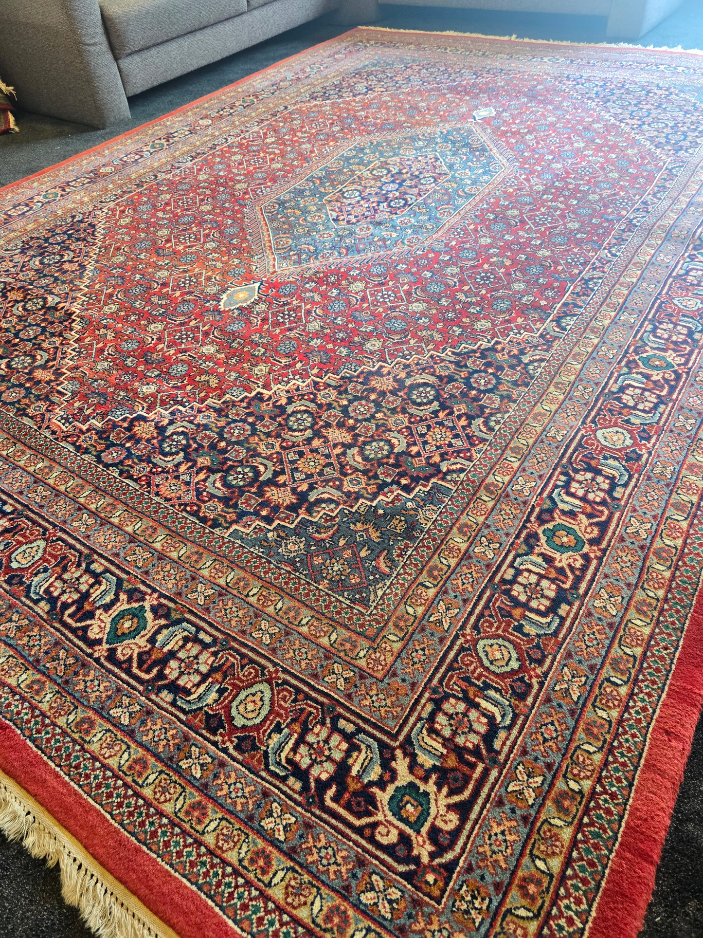 Groot perzisch tapijt bidjar vloerkleed 350x250 handgeknoopt