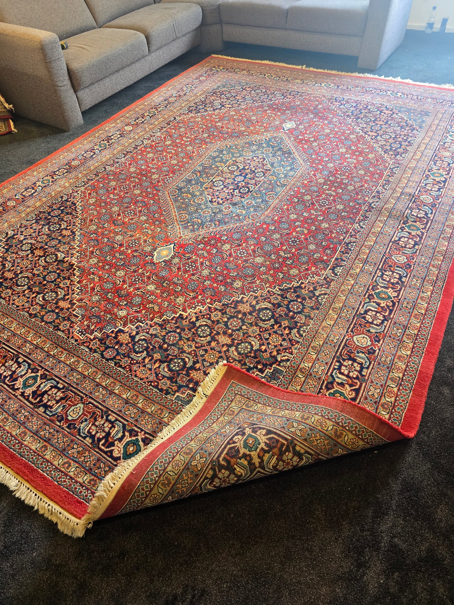 Groot perzisch tapijt bidjar vloerkleed 350x250 handgeknoopt