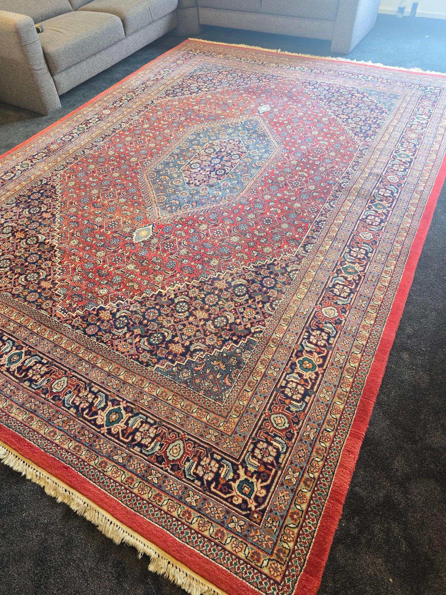 Groot perzisch tapijt bidjar vloerkleed 350x250 handgeknoopt