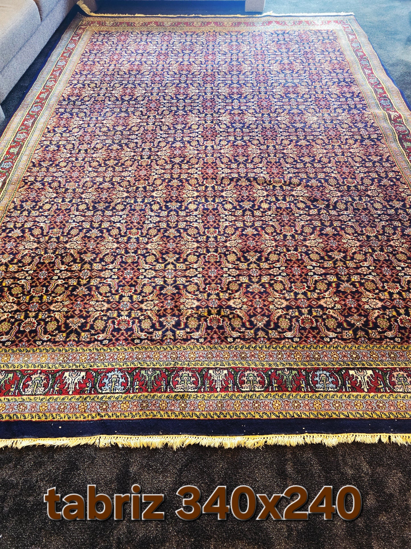 Groot Perzisch Tapijt Tabriz 340x240 handgeknoopt wollen vloerkleed