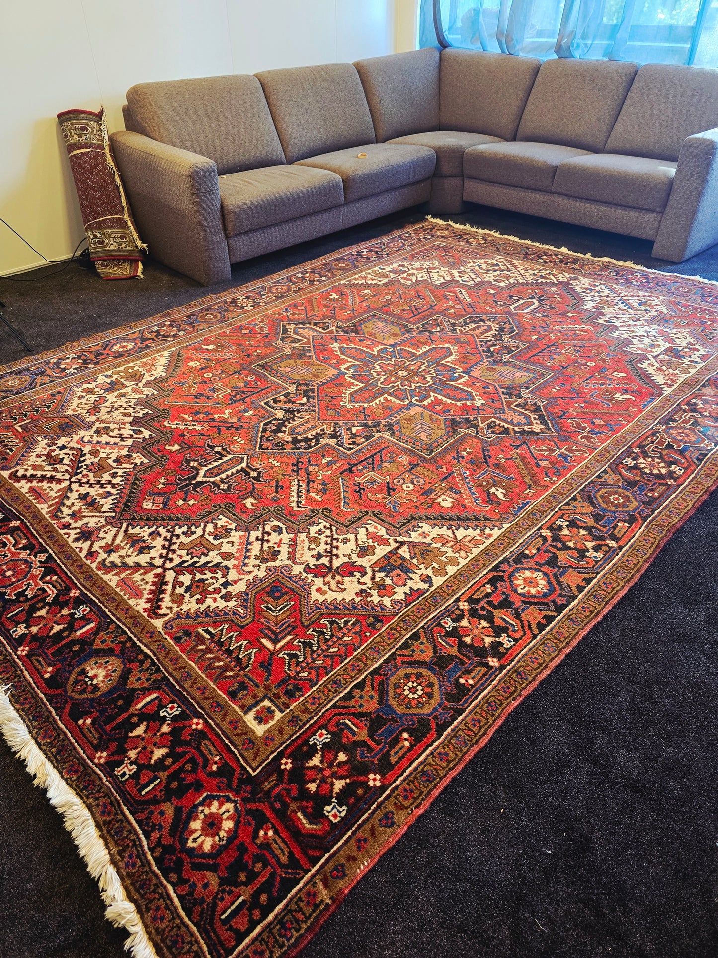 perzisch tapijt heriz 340x245 wollen vloerkleed handgeknoopt iran