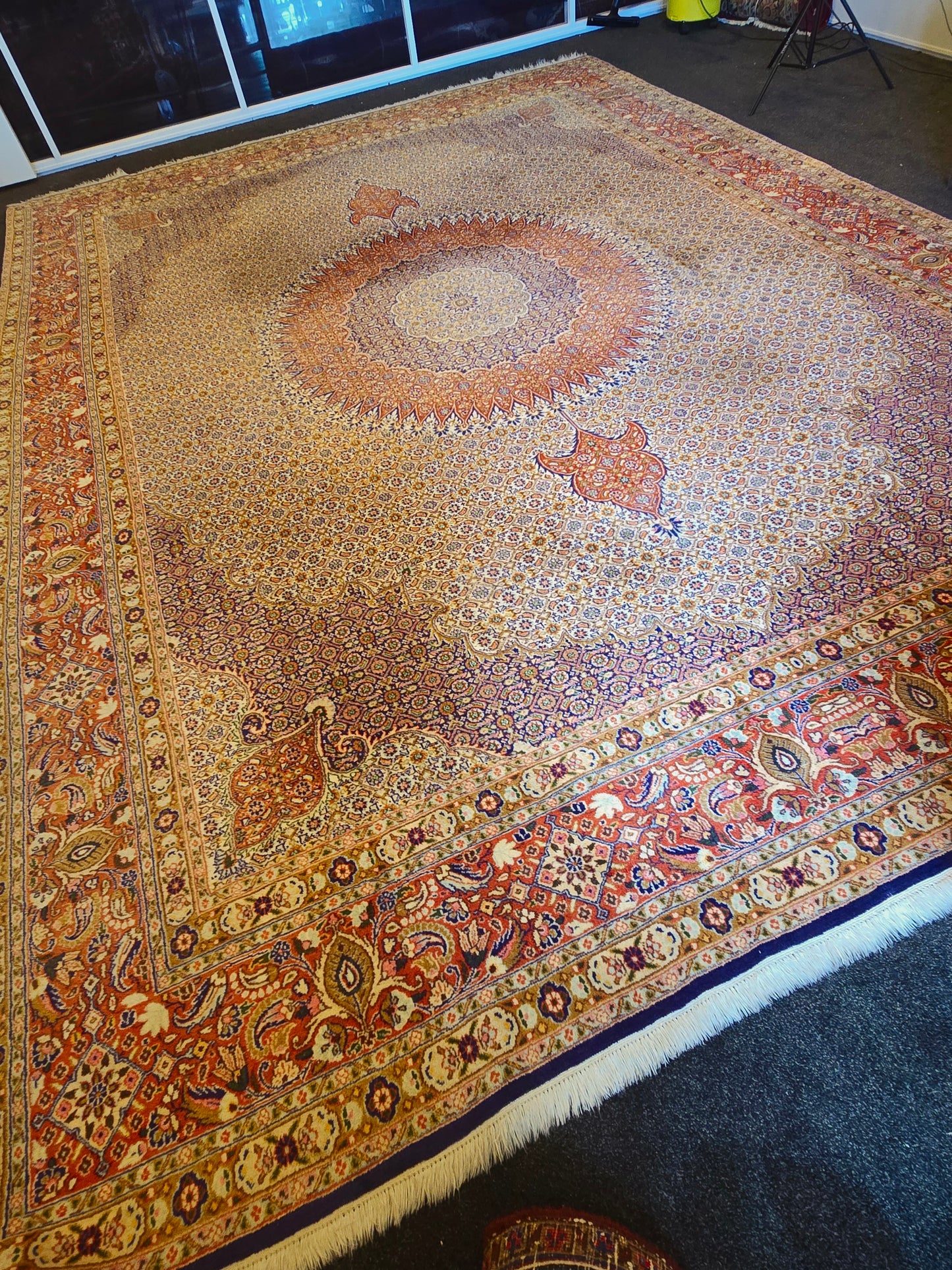 Groot Perzisch Tapijt Moud 398x295 handgeknoopt wollen vloerkleed