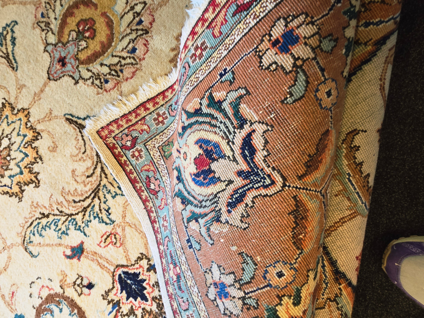 Groot perzisch Tapijt Kashan 385x300 handgeknoopt wollen vloerkleed