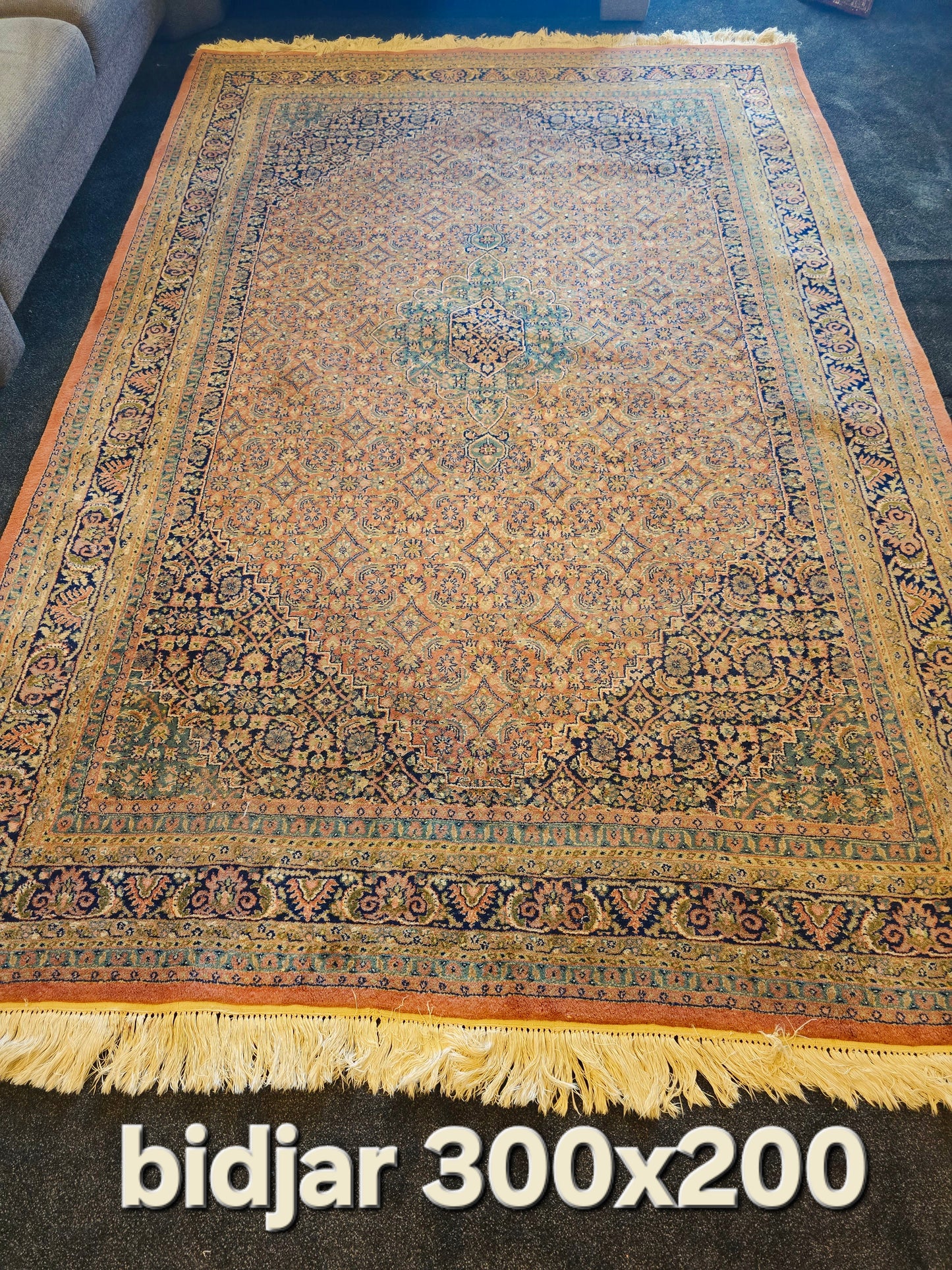 Perzisch tapijt Bidjar 300x200 handgeknoopt wollen vloerkleed