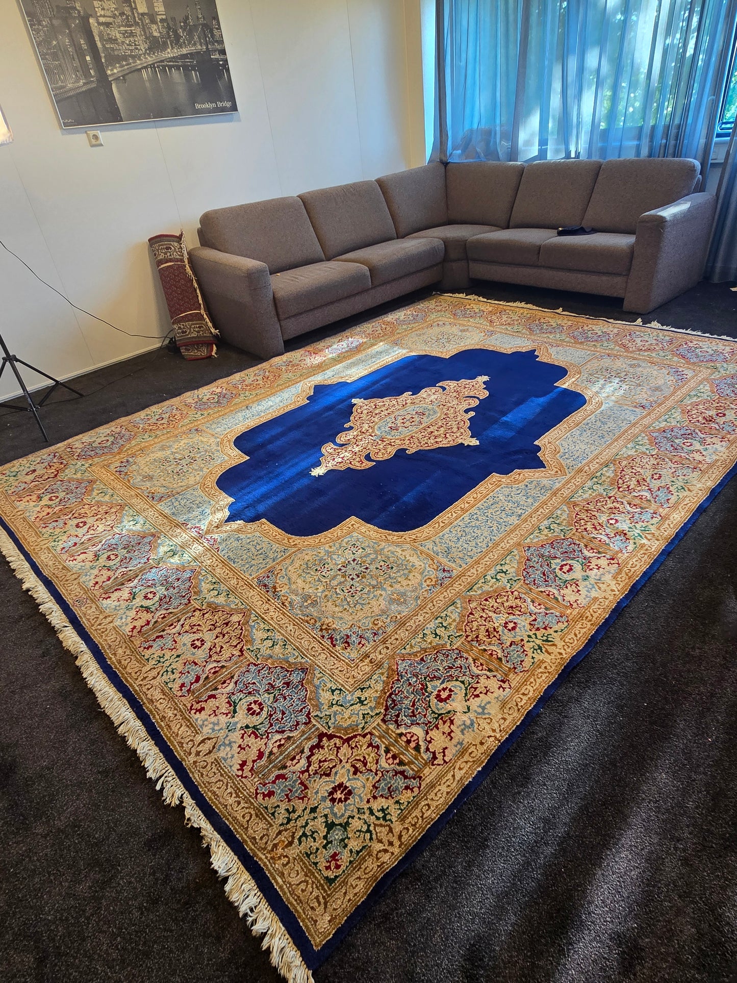Groot Perzisch tapijt Kirman 345x265 wollen vloerkleed iran