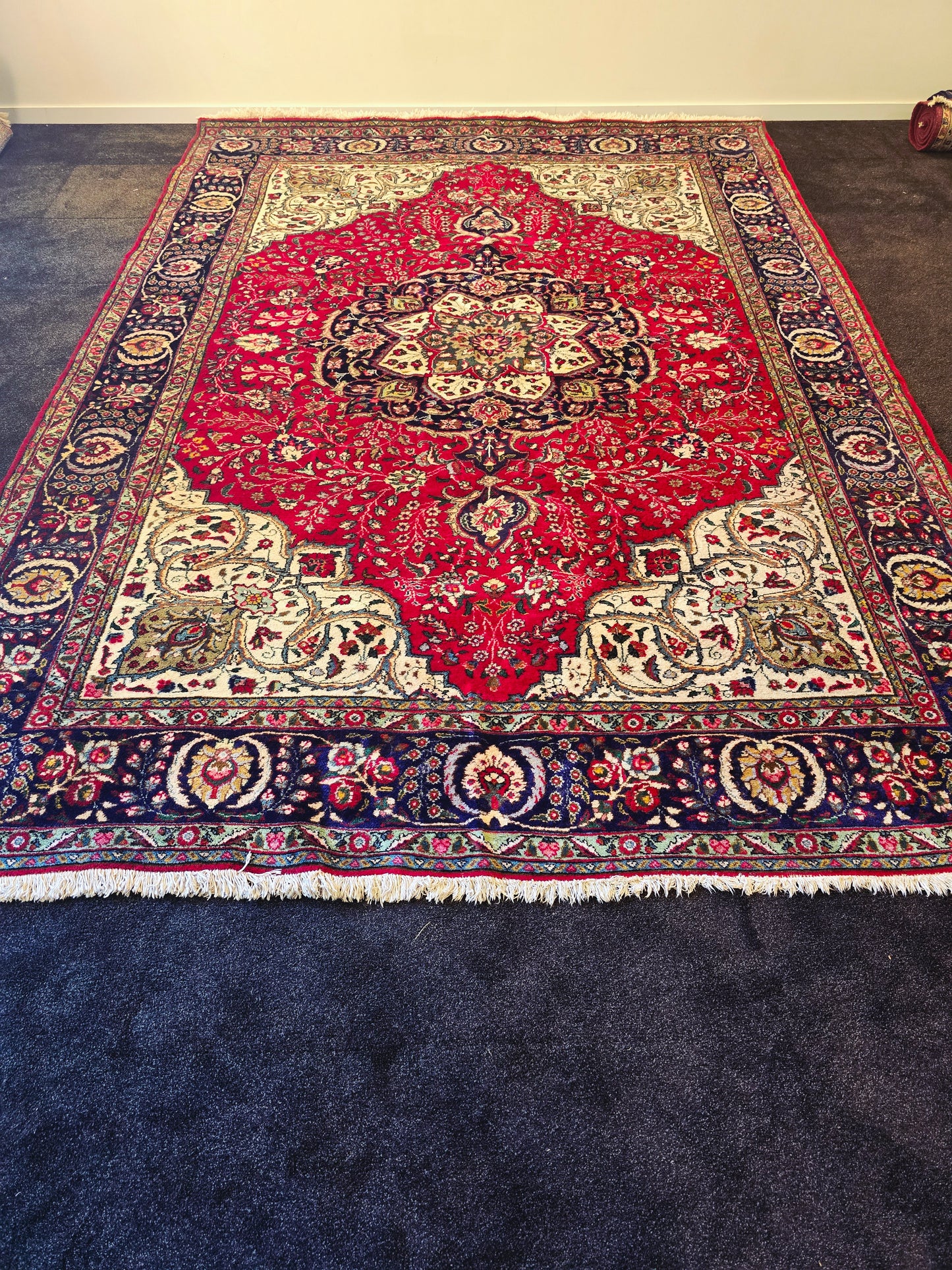Groot perzisch Tapijt Kashan 360x254 handgeknoopt wollen vloerkleed