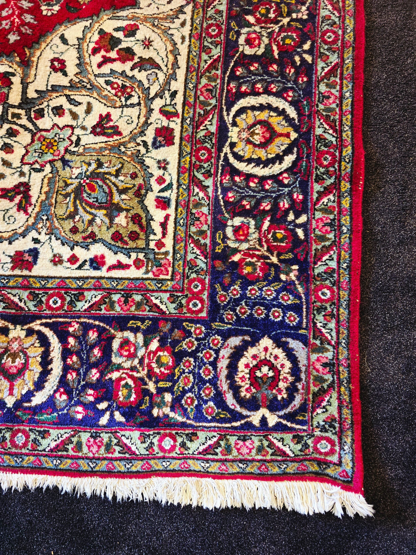 Groot perzisch Tapijt Kashan 360x254 handgeknoopt wollen vloerkleed