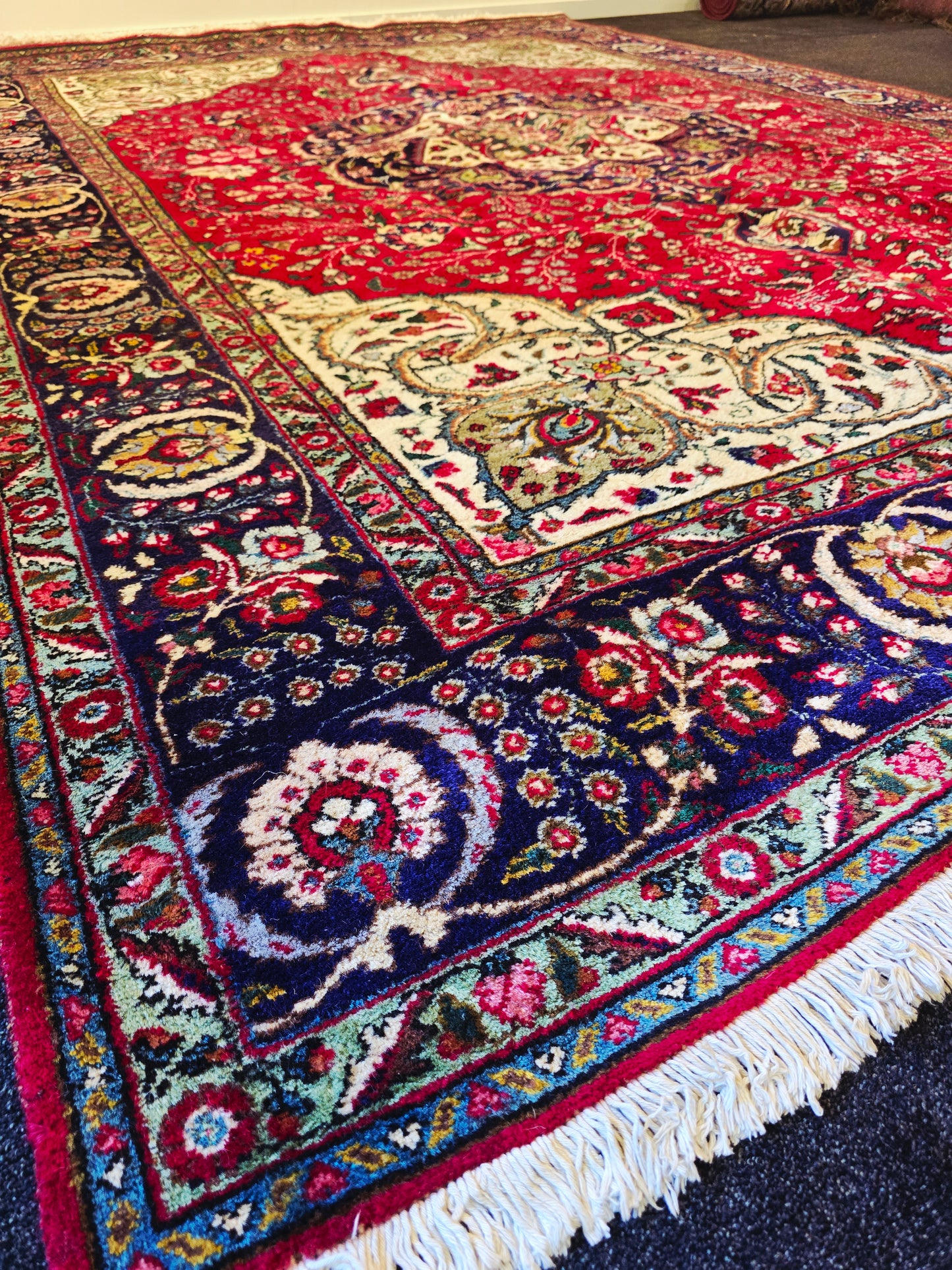 Groot perzisch Tapijt Kashan 360x254 handgeknoopt wollen vloerkleed
