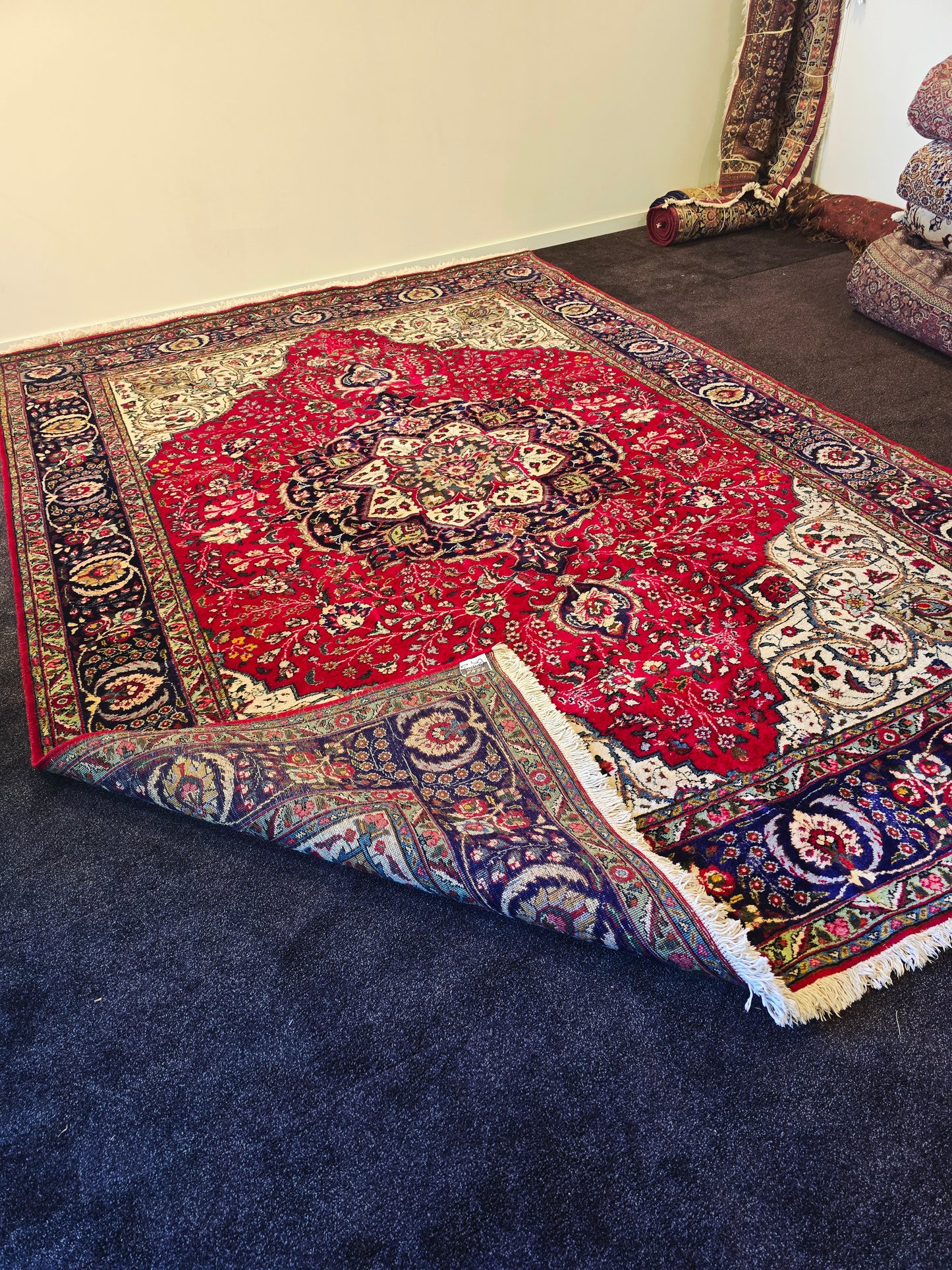 Groot perzisch Tapijt Kashan 360x254 handgeknoopt wollen vloerkleed