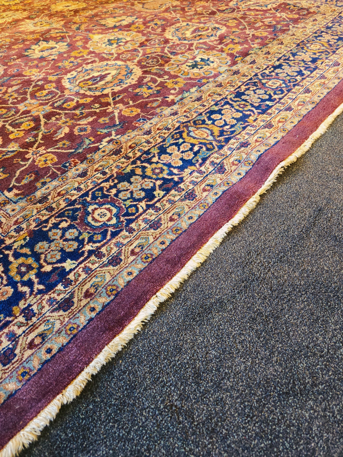 Groot perzisch Tapijt Tabriz 350x250 handgeknoot wollen vloerkleed