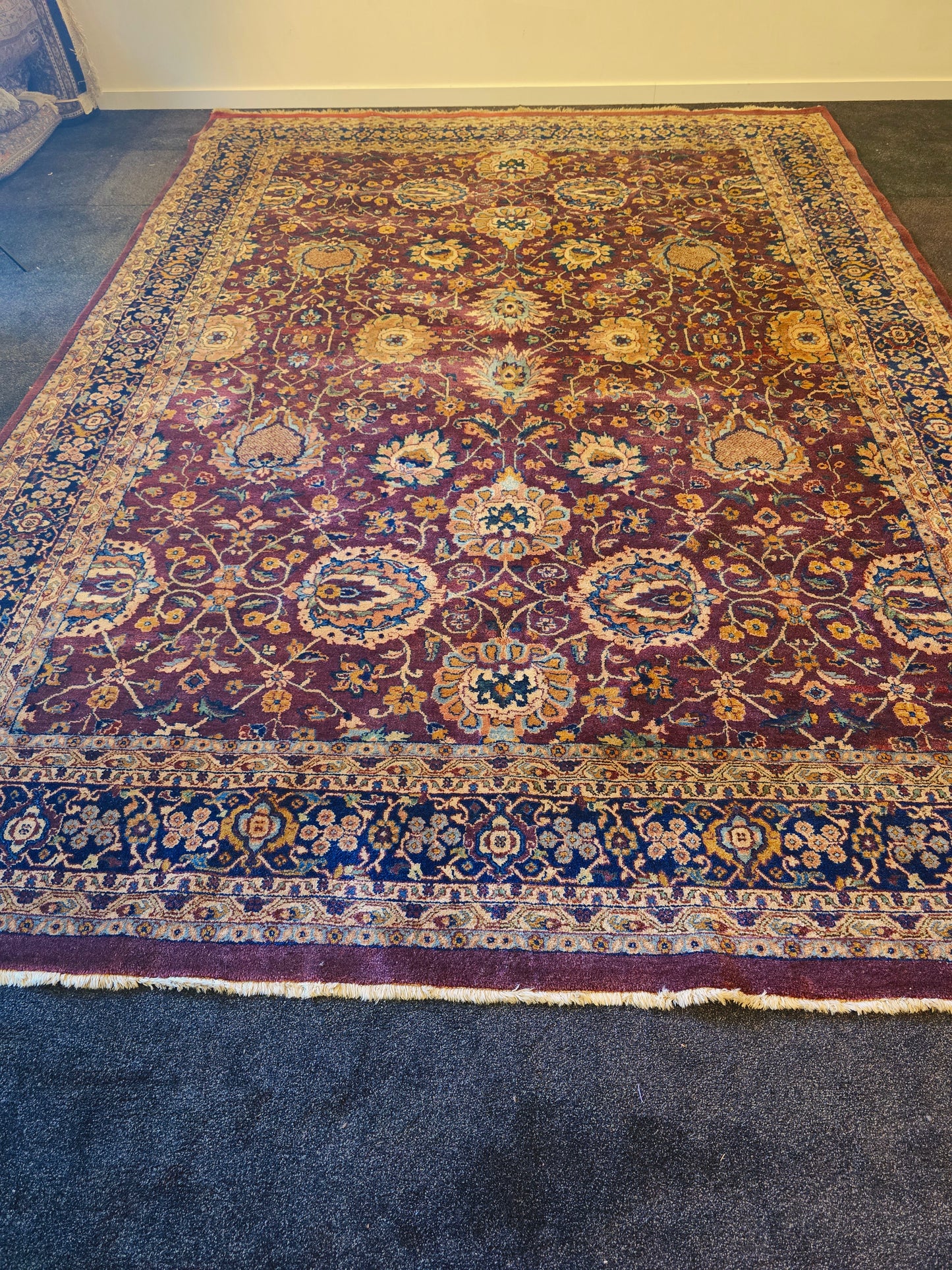 Groot perzisch Tapijt Tabriz 350x250 handgeknoot wollen vloerkleed