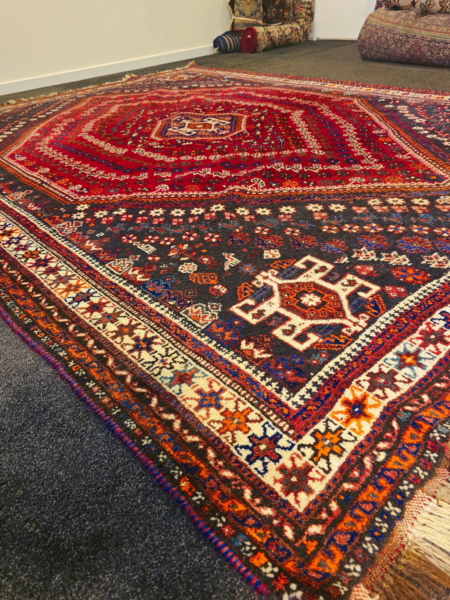 perzisch tapijt Shiraz 305x215 wollen vloerkleed iran handgeknoopt