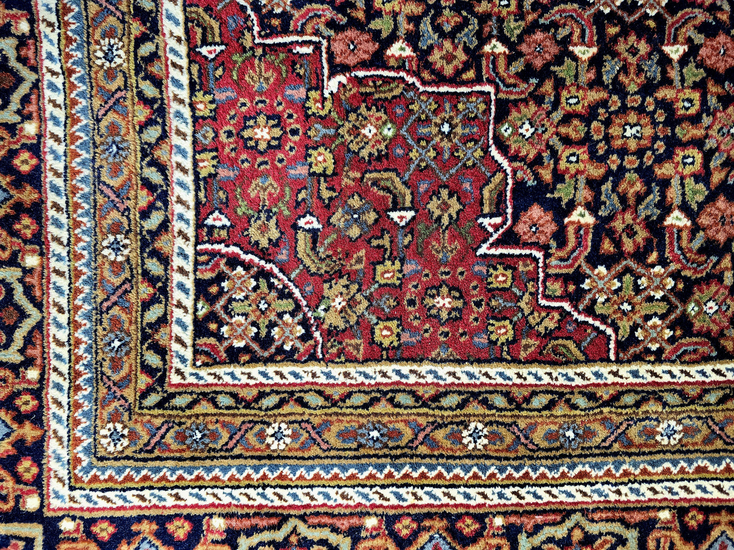 Groot perzisch tapijt Bidjar 373x245 handgeknoopt wollen vloerkleed