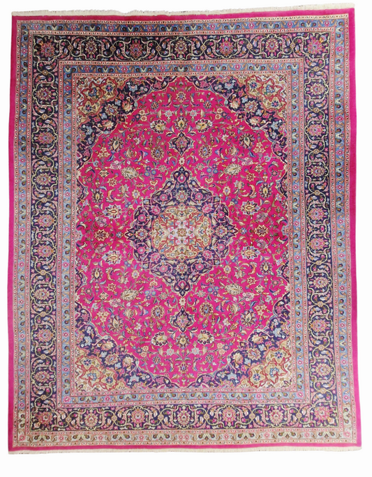 Groot Perzisch tapijt kashan 380x300 wollen vloerkleed iran