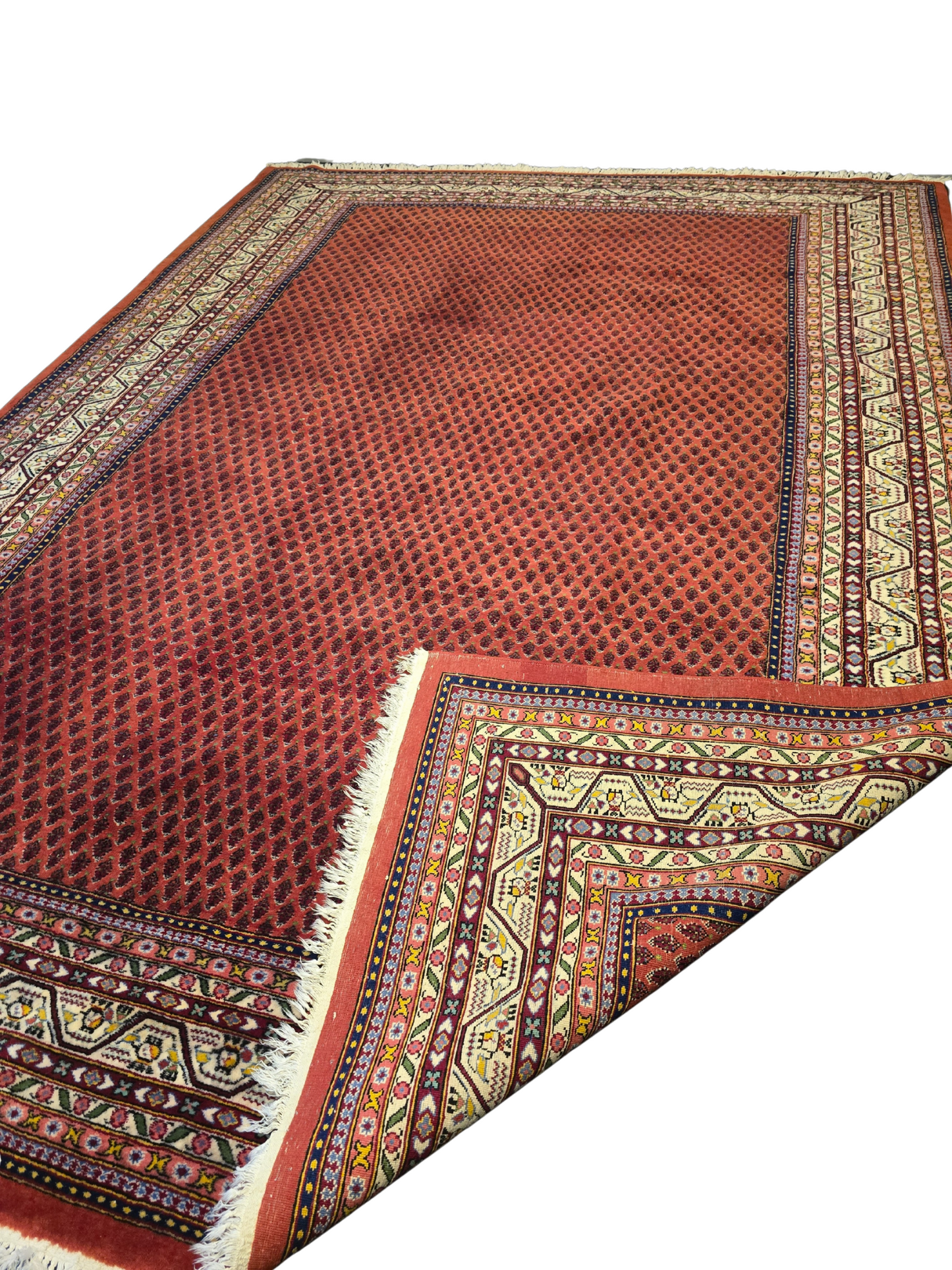 Groot perzisch tapijt Sarough Mir 350x250 wollen vloerkleed handgekoopt