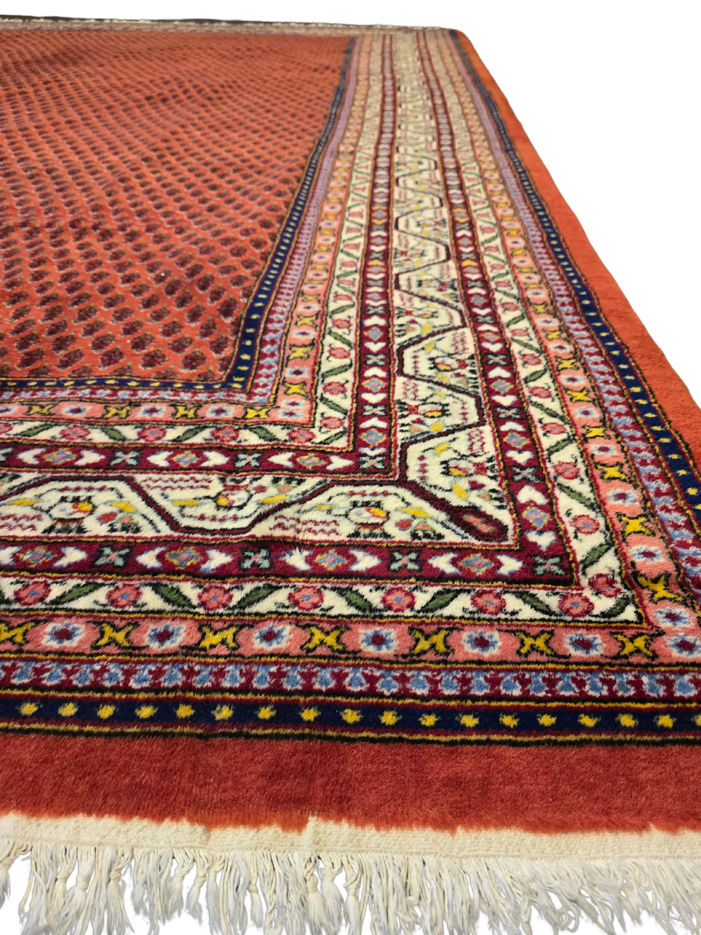 Groot perzisch tapijt Sarough Mir 350x250 wollen vloerkleed handgekoopt