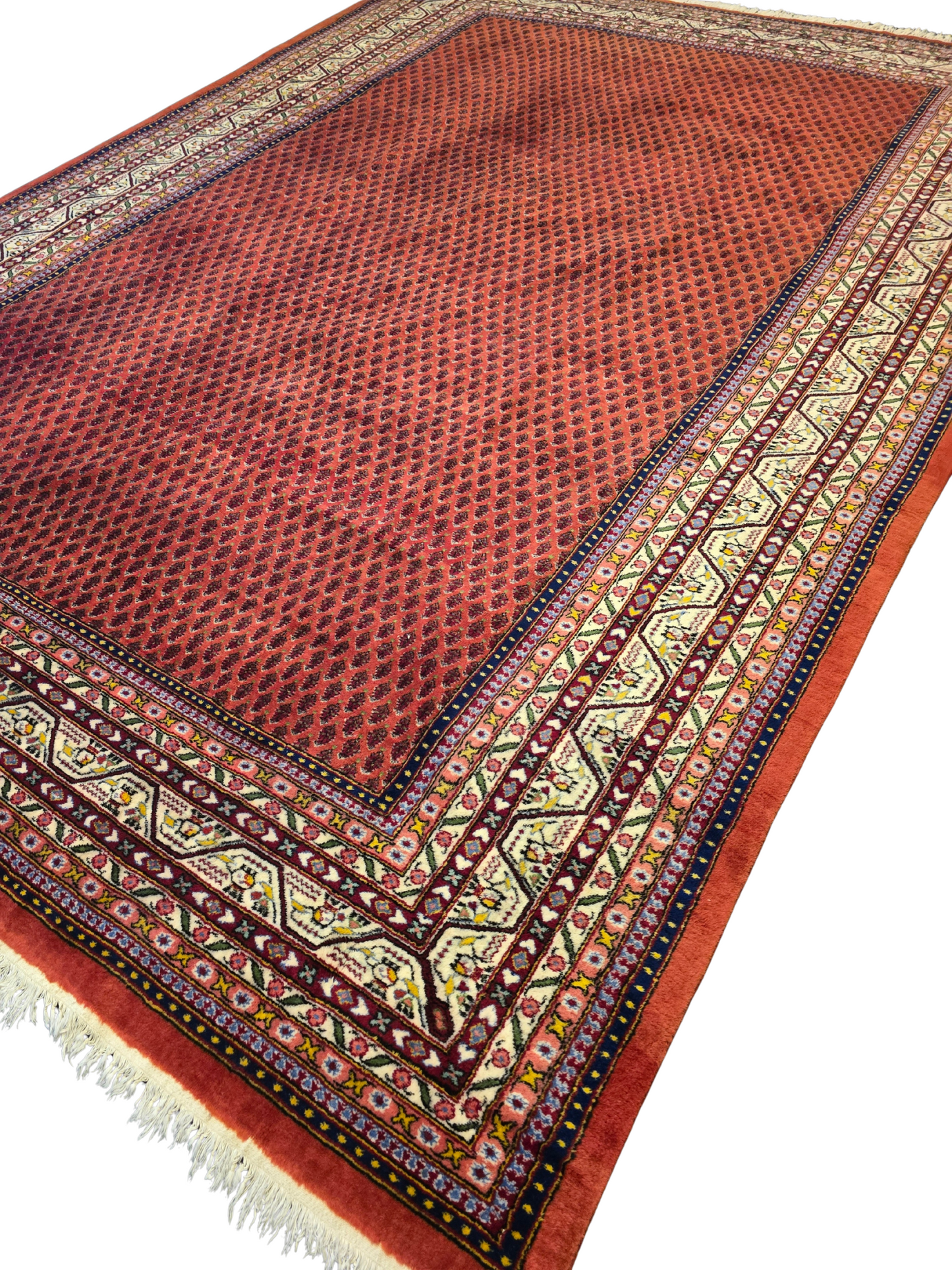 Groot perzisch tapijt Sarough Mir 350x250 wollen vloerkleed handgekoopt