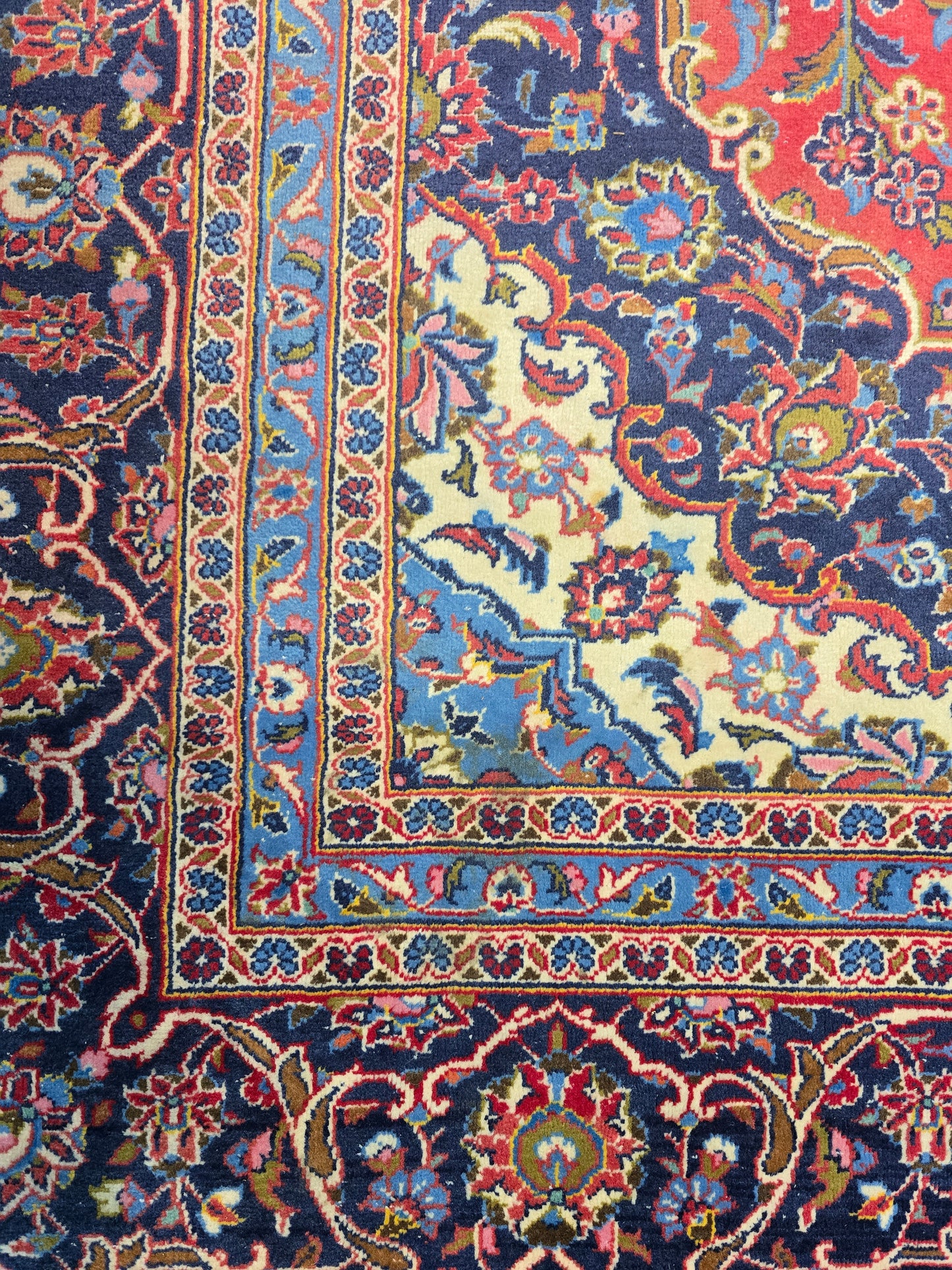 Groot Perzisch tapijt Kashan 360x250 wollen vloerkleed Iran