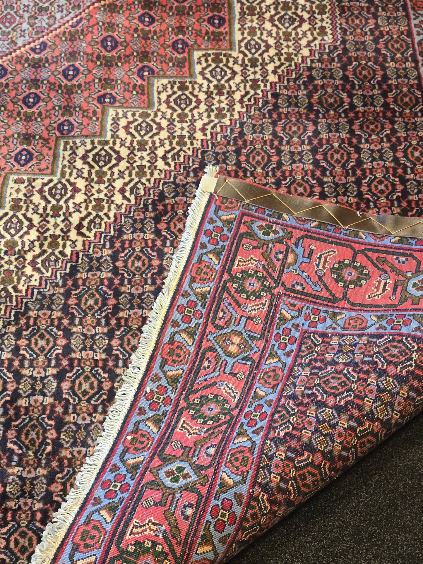 Groot perzisch tapijt Senneh 350x250 wollen vloerkleed handgeknoopt Iran