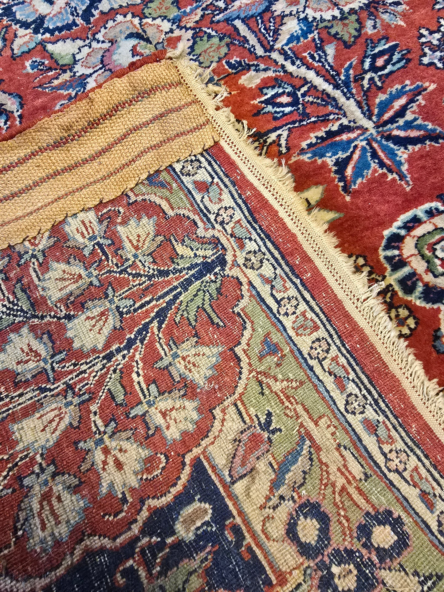 Groot Antiek perzisch tapijt American Sarough 320x220 handgeknoopt wollen vloerkleed