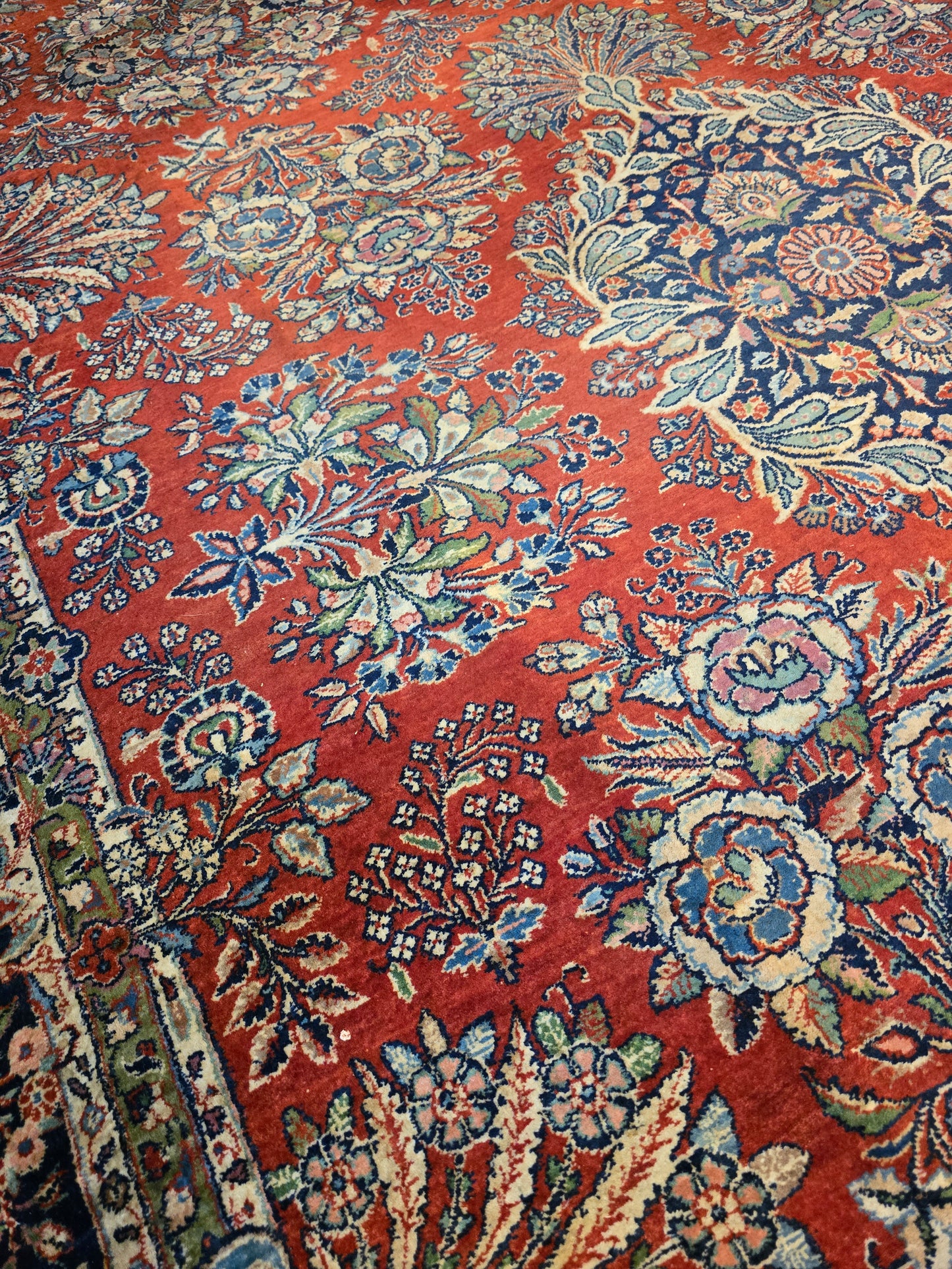 Groot Antiek perzisch tapijt American Sarough 320x220 handgeknoopt wollen vloerkleed