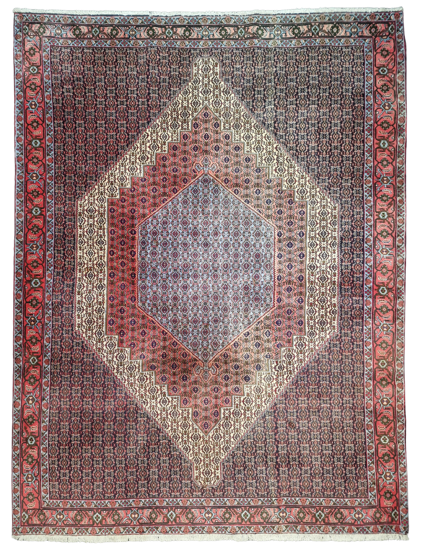 Groot perzisch tapijt Senneh 350x250 wollen vloerkleed handgeknoopt Iran