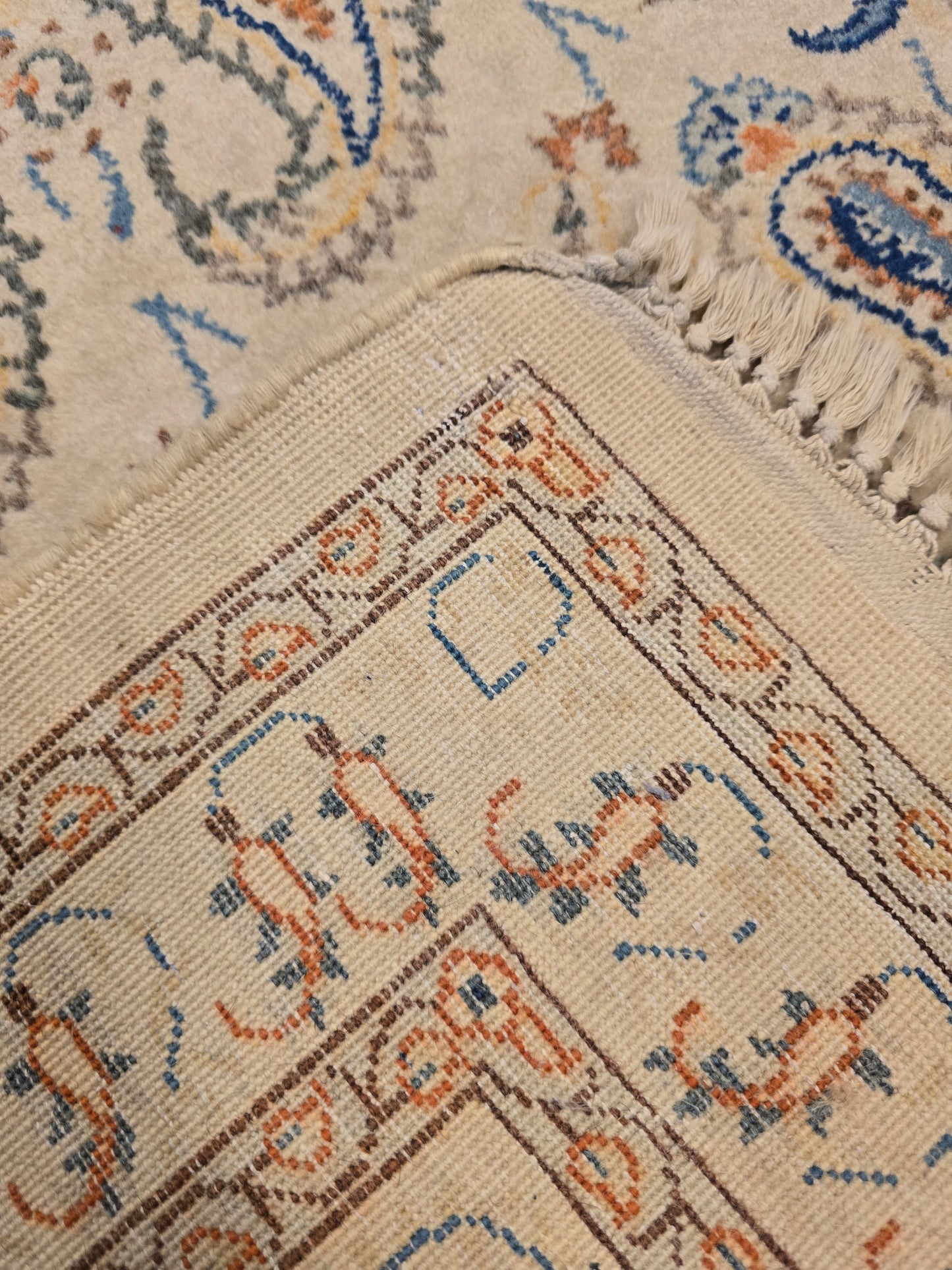 Groot Perzisch tapijt Kashan Boteh 420x320 wollen vloerkleed handgeknoopt Iran