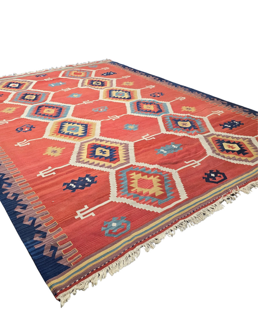 Tribal Kelim Iran 250x210 handgeweven wollen vloerkleed