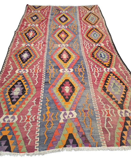 Tribal Kelim Iran 300x180 handgeweven wollen vloerkleed